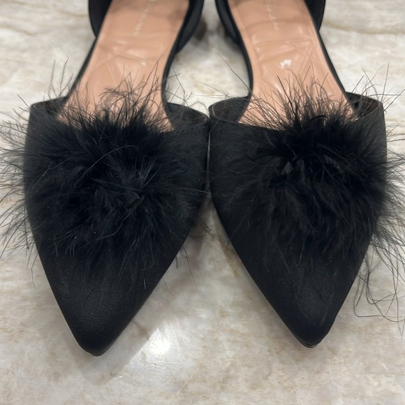 BCBGeneration Kassia Pom Pom Ankle Strap Ballet Flats‎ | Black | Size 9.5 - Picture 7 of 8